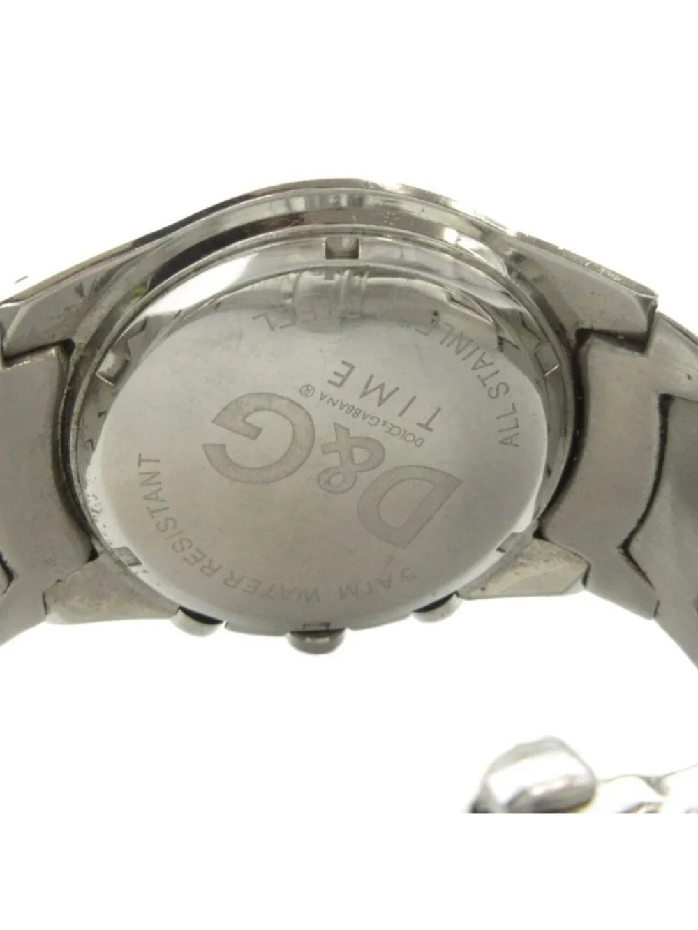 Dolce & Gabbana D&G Watch Quartz Chronograph Carre Date White Dial Silver